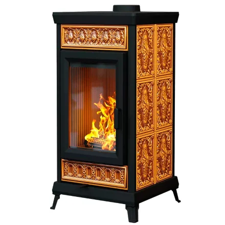 Печь-камин Майолика классик, мёд (Астов)