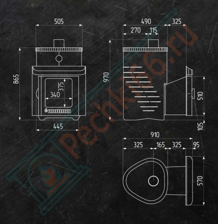 Печь для бани Малютка ПФ (Дубы) (Ферингер)