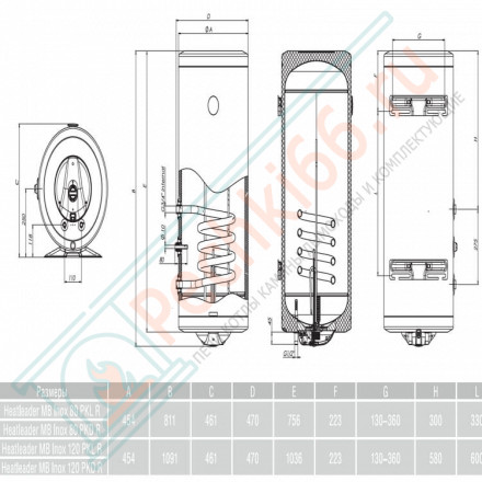 Бойлер косвенного нагрева Heatleader MB 120 inox (Metalac)