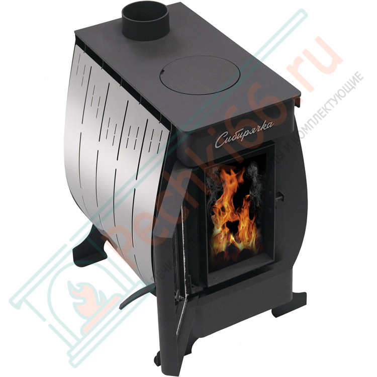 Отопительная печь Сибирячка 6 с кожухом из нержавеющей стали (НМК)