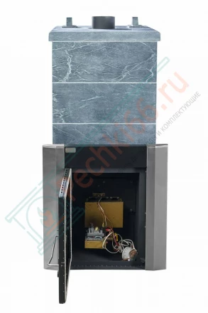 Газовая банная печь № 06-ГТ 20 в облицовке из талькохлорита (Тройка) до 18 м3