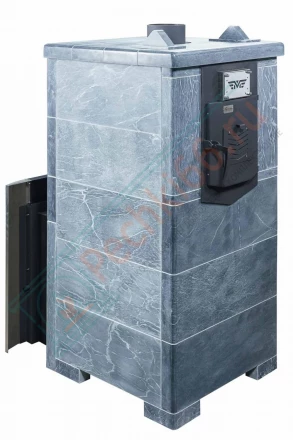 Газовая банная печь № 06-ГТ 20 в облицовке из талькохлорита (Тройка) до 18 м3