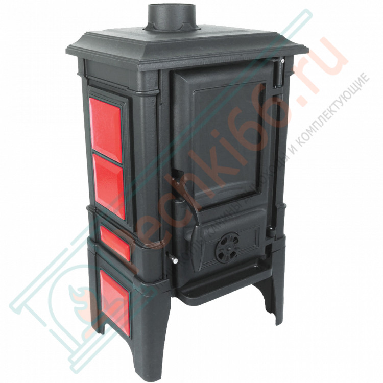 Чугунная печь-камин Arina - 1210 эмаль - Dark red (Guca)