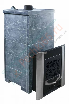Газовая банная печь № 06-ГТ 40 в облицовке из талькохлорита (Тройка) до 24 м3