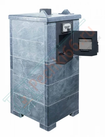 Газовая банная печь № 06-ГТ 40 в облицовке из талькохлорита (Тройка) до 24 м3