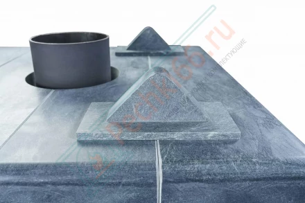 Газовая банная печь № 06-ГТ 40 в облицовке из талькохлорита (Тройка) до 24 м3