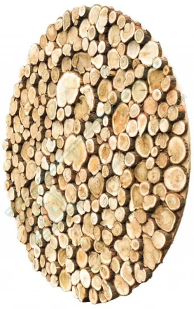 3D-панно из можжевельника на щите круглое D-1000 мм