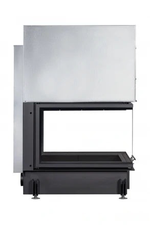 Топка Дельта 900 B три стекла принтинг черный шамот (Экокамин)