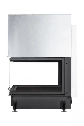 Топка Дельта 900 B три стекла принтинг черный шамот (Экокамин)