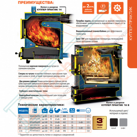 Отопительный котел Куппер ПРАКТИК-8 1.1 (Теплодар) 8 кВт