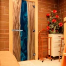 Дверь стеклянная для бани с фотопечатью (СЛЭБ-12) (DoorWood)