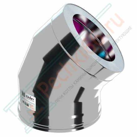 Сэндвич-отвод 45° (AISI-316L/0,8-AISI-304/0,5) d-150/250 (Craft-HF-50B)
