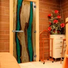 Дверь стеклянная для бани с фотопечатью (СЛЭБ-11) (DoorWood)