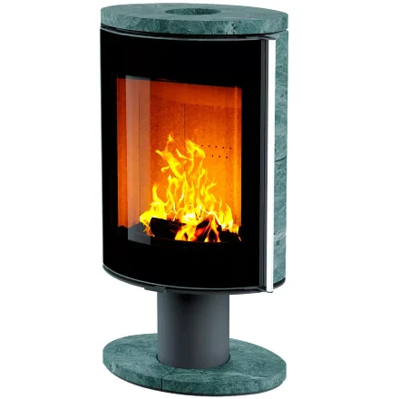 Печь-камин овал плюс, в камне (Астов)