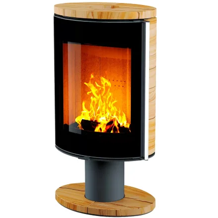 Печь-камин овал плюс, в камне (Астов)