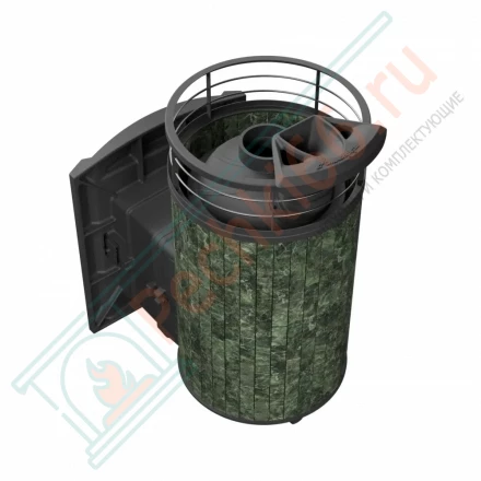 Банная печь Атмосфера L, в ламелях змеевик NEW (ProMetall)