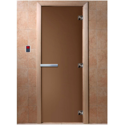 Дверь стеклянная для бани, бронза матовая 2100х700 (DoorWood)