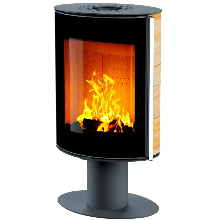 Печь-камин Овал плюс, бока из камня (Астов)