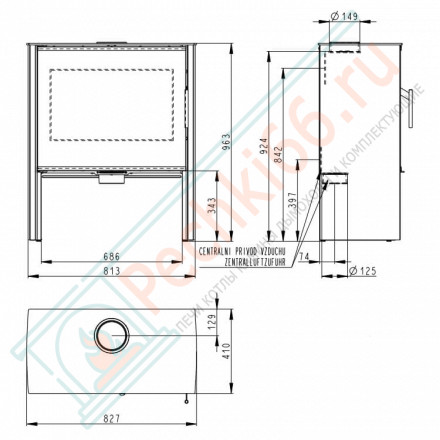 Печь-камин Riano N металл (Romotop)