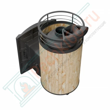 Банная печь Атмосфера L, в ламелях окаменевшее дерево NEW (ProMetall)