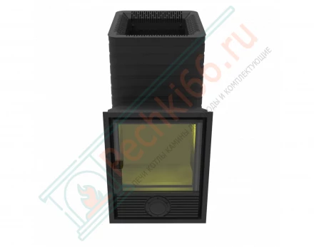 Печь для бани Фаворит 15Д-1, каминная дверца (Березка)