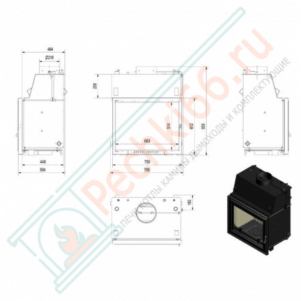 Стальная топка Amelia/PW/30/W/DECO (Kratki)