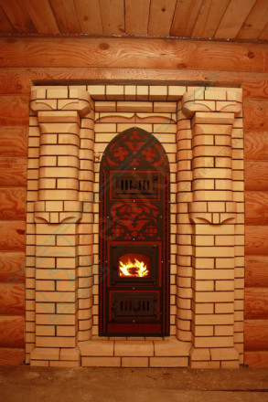 Банная печь Готика 10 с подогревом предбанника (Тройка) до 18 м3