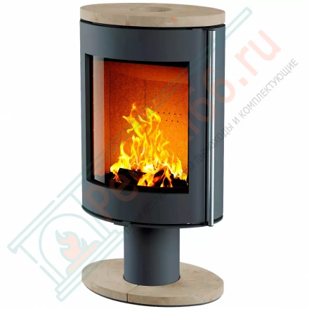 Печь-камин OVAL, крышка и основание ноги из камня (Астов)