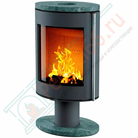 Печь-камин OVAL, крышка и основание ноги из камня (Астов)