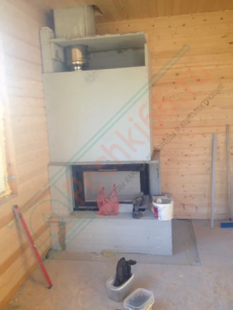 Каминная топка Экокамин Дельта 800 R два стекла под ключ (монтаж 05.2016)