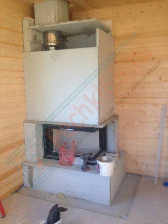 Каминная топка Экокамин Дельта 800 R два стекла под ключ (монтаж 05.2016)