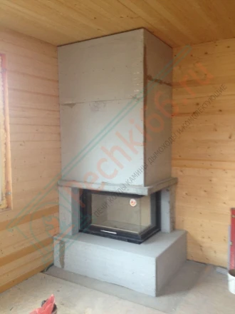 Каминная топка Экокамин Дельта 800 R два стекла под ключ (монтаж 05.2016)