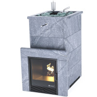 Печь для бани Геленджик в талькохлорите с открытым верхом (ИзиСтим)