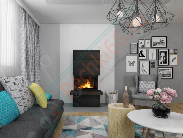 Печь-камин Cara C Akum металл (Romotop)