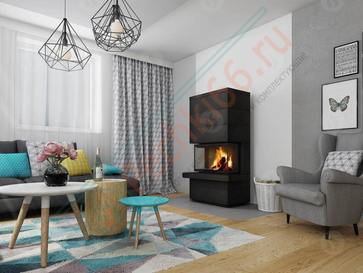 Печь-камин Cara C Akum металл (Romotop)