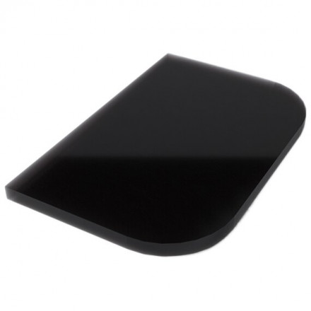 Стеклянный притопочный лист BLACK 600х400х8мм