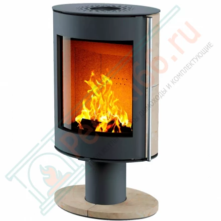 Печь-камин OVAL, бока и основание ноги из камня (Астов)