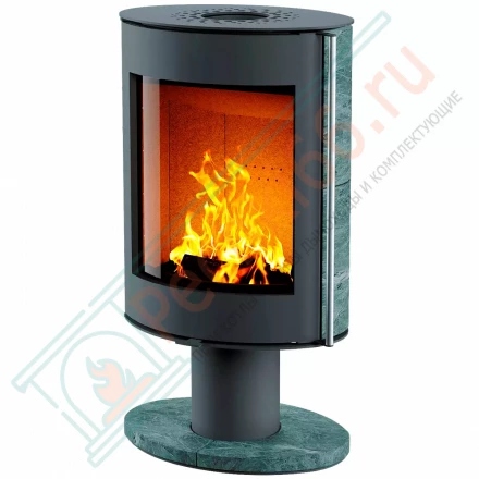 Печь-камин OVAL, бока и основание ноги из камня (Астов)