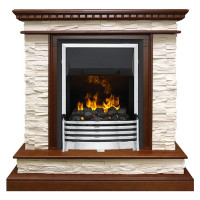 Электрический каминокомплект Calgary - Дуб / Сланец белый с очагом Flagstaff (Dimplex)
