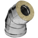 Сэндвич колено 45° (НЕРЖ-430/0,5-НЕРЖ-430/0,5) d-115/200 (Ferrum GS)