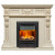 Каминокомплект Corsica - Слоновая кость с патиной (Ширина 1100) с электрическим очагом Brookline Black