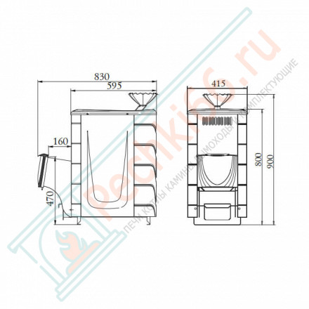 Печь для бани Гейзер 2014 Inox ДА ЗК ТО терракота (T.M.F) до 18 м3