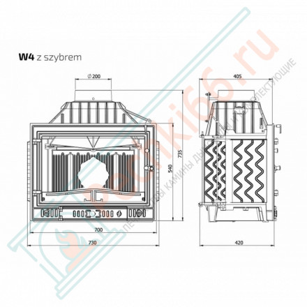Чугунная топка W4 (Kaw-Met)