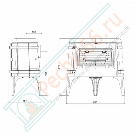 Печь-камин LUNA антрацит (INVICTA)