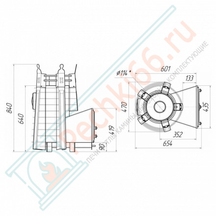 Банная печь Августа СТОУН с панорамным стеклом (Добросталь)