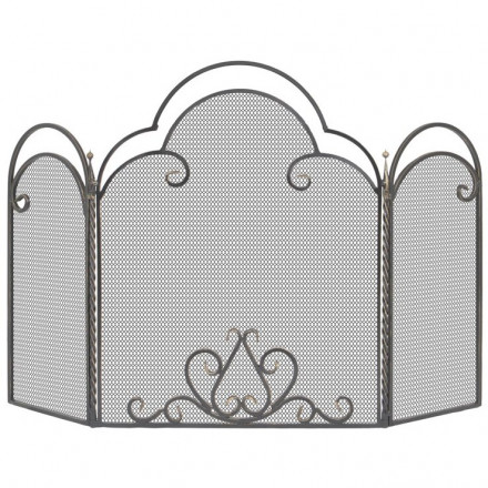 Экран каминный С130Ч, чёрный (Везувий)