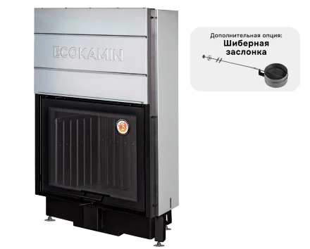 Топка Вега 800 PB подовое горение принтинг черный шамот (Экокамин)