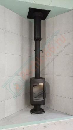 Печь-камин Plamen Aria под ключ (монтаж 05.10.2024)