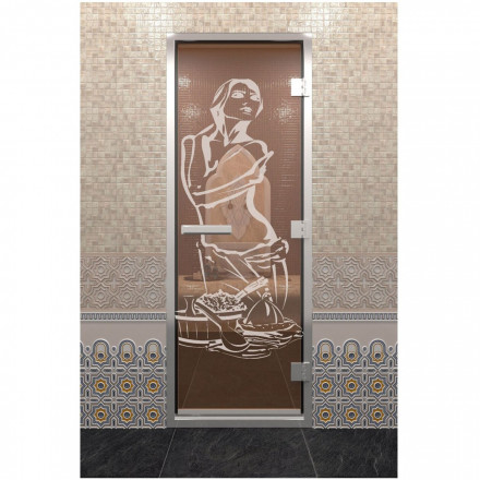 Стеклянная дверь DoorWood «Хамам Искушение Бронза» 1900х700 (по коробке)