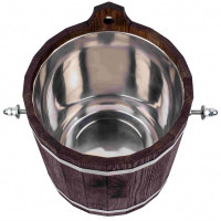 Обливное устройство 12л. с нержавеющей вставкой, дуб в темном (Woodson)